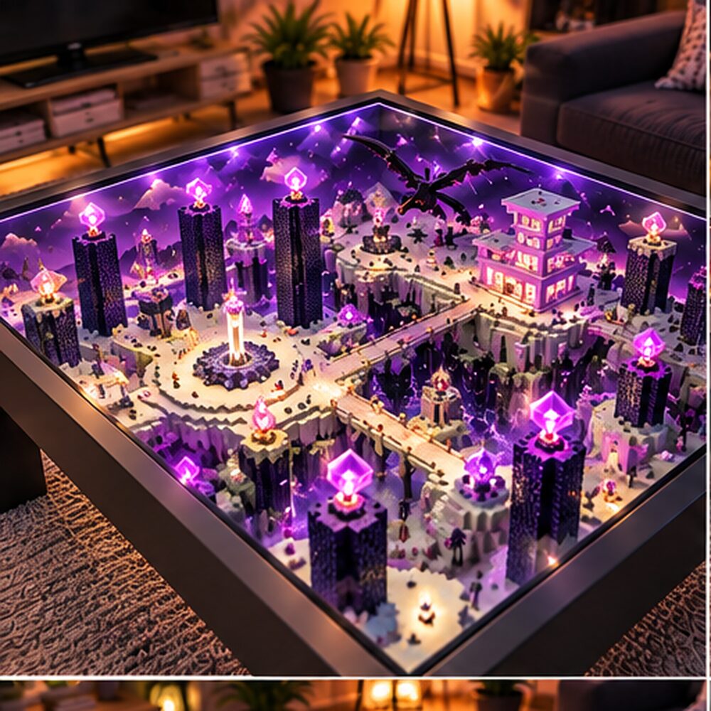 Table Décoration Minecraft – Table Basse LED Lumineuse