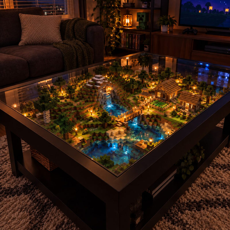 Table Décoration Minecraft – Table Basse LED Lumineuse
