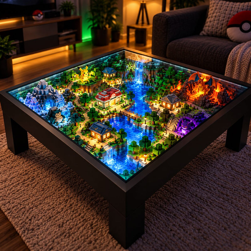 Table Décoration Pokémon – Table Basse Lumineuse Pixel Art