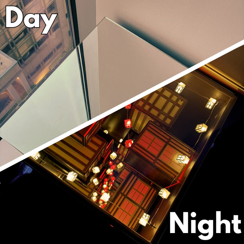 Table d'appoint Infinity Castle de jour et de nuit – effet miroir infini